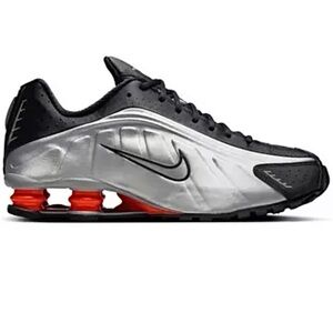 Nike Shox R4 Running Shoes Sneakers Size 7Y = 8.5 Womens Black and Silver